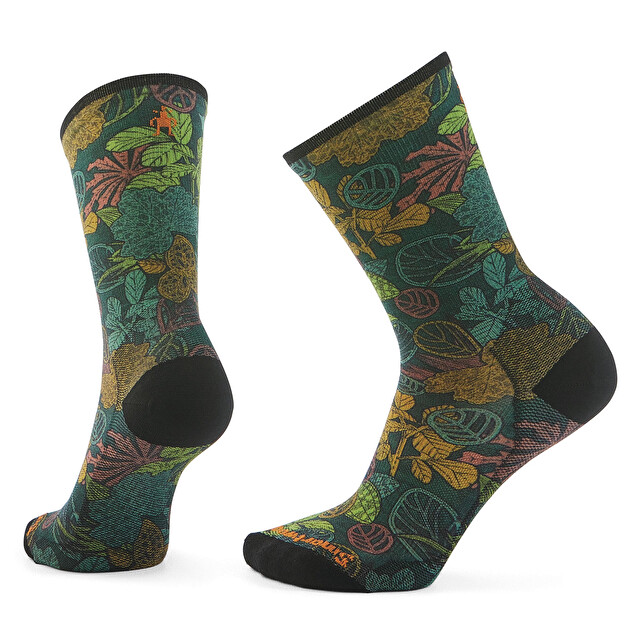 Bike Zero Cushion Aloha Forest Print Crew Socks - Men’s Biking Socks | SMARTWOOL