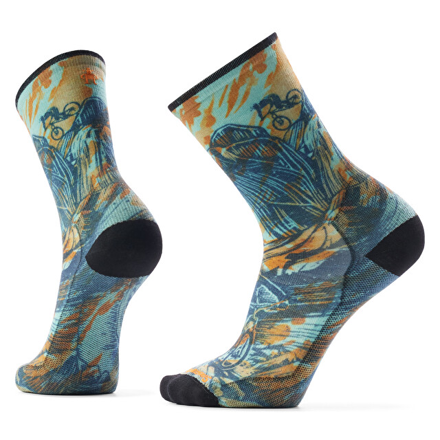 Bike Zero Cushion Rugged Ride Print Crew Socks - Women's Biking Socks | SMARTWOOL