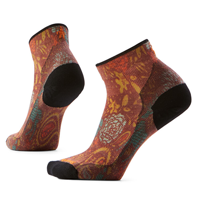 Women's Bike Zero Cushion Paisley Print Ankle Socks - Women's Biking Socks | SMARTWOOL