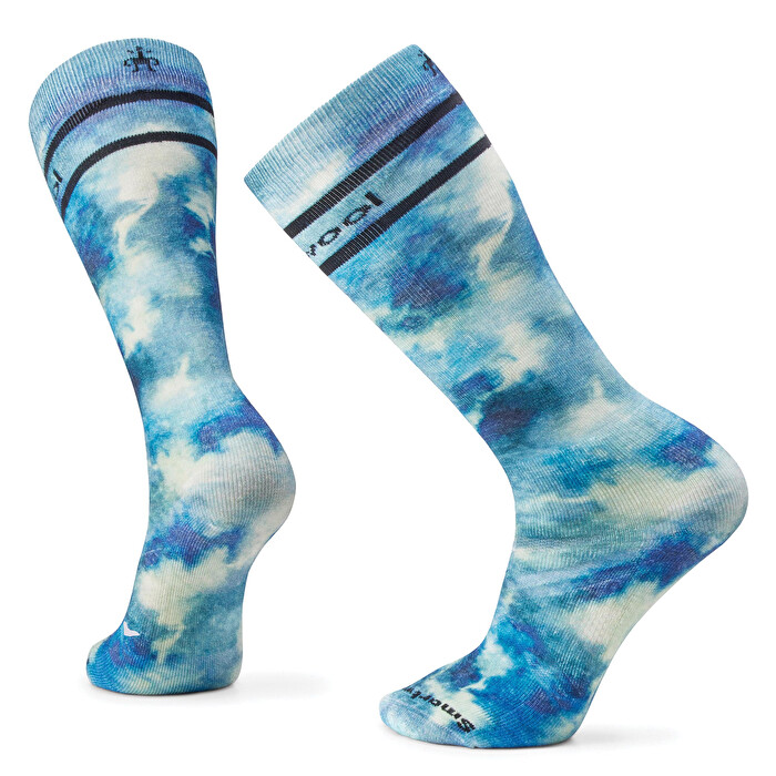 Ski Full Cushion Groovy Tie Dye Print OTC Socks col. Blue | Smartwool