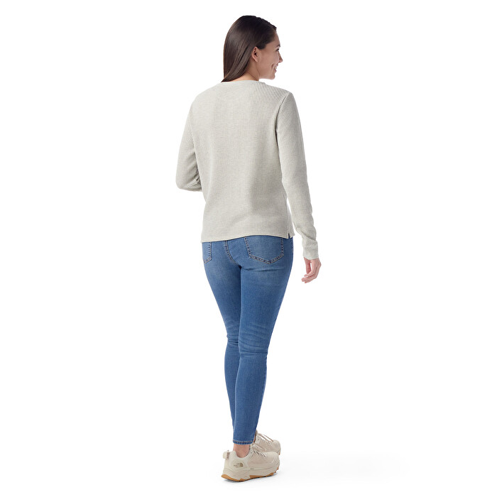 Women's Waffle Long Sleeve Henley col. Grey | Smartwool®