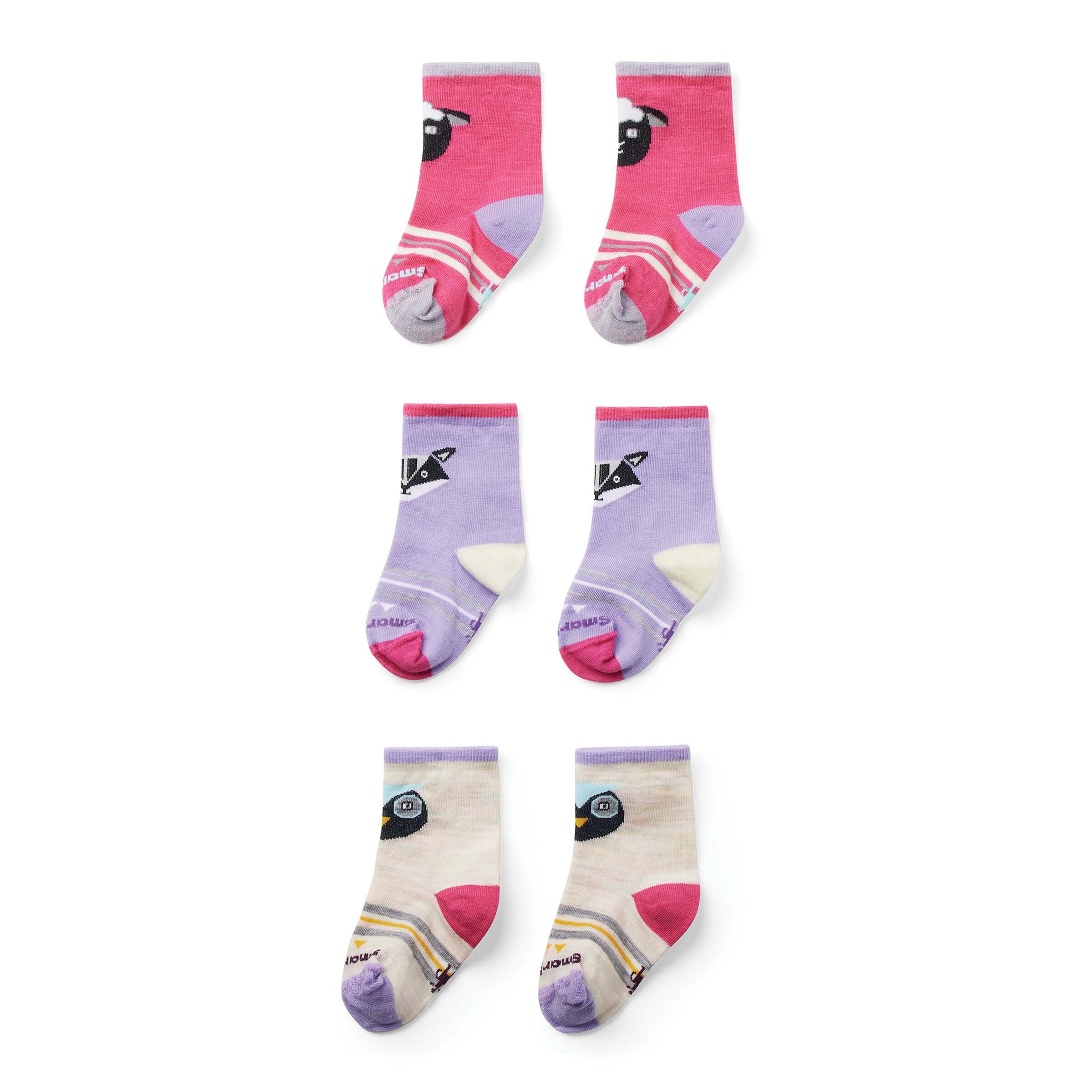 3er-Pack für Rosa Kleinkinder col. | Smartwool Socken