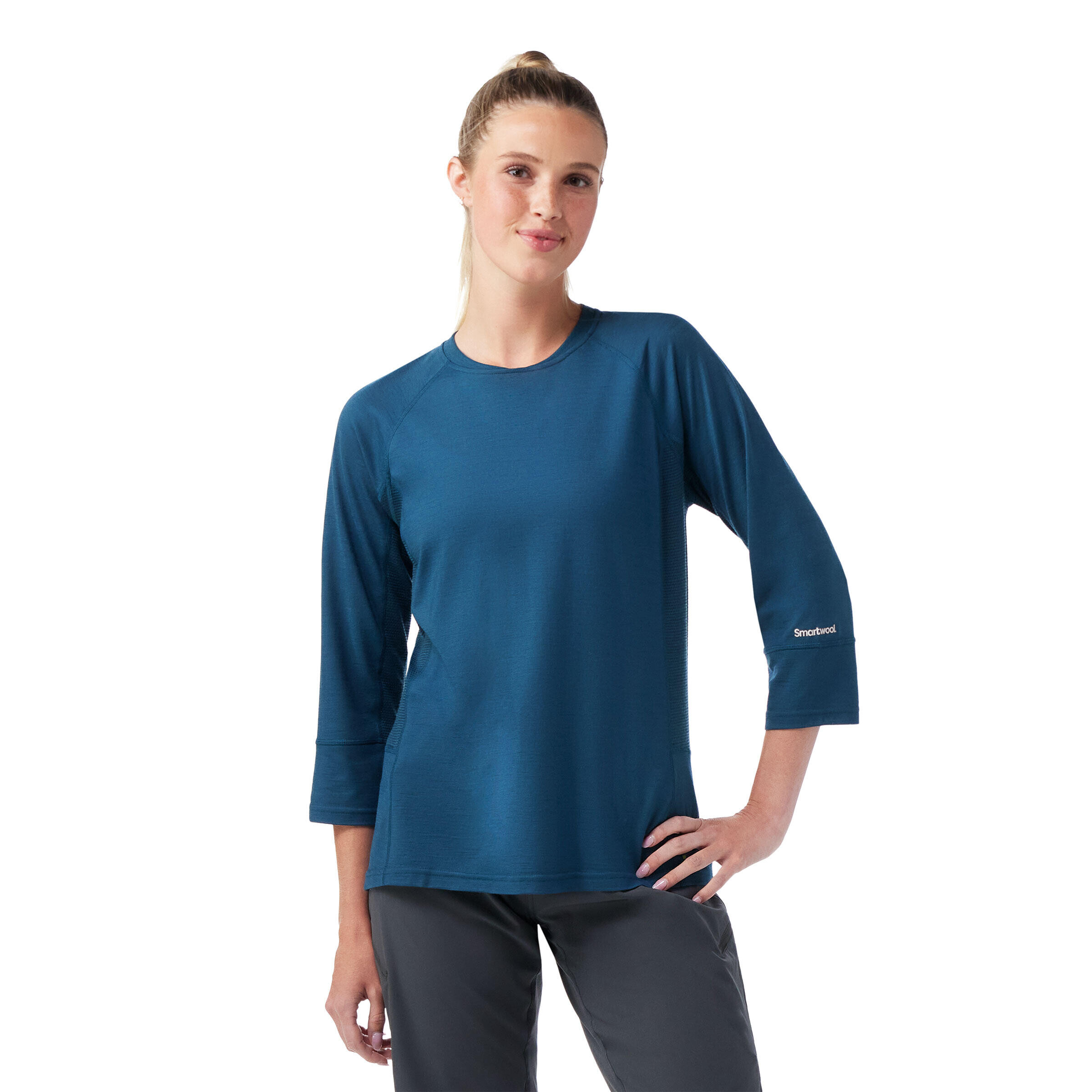 Women's Mountain Bike 3/4 Sleeve Jersey col. Blue | Smartwool®