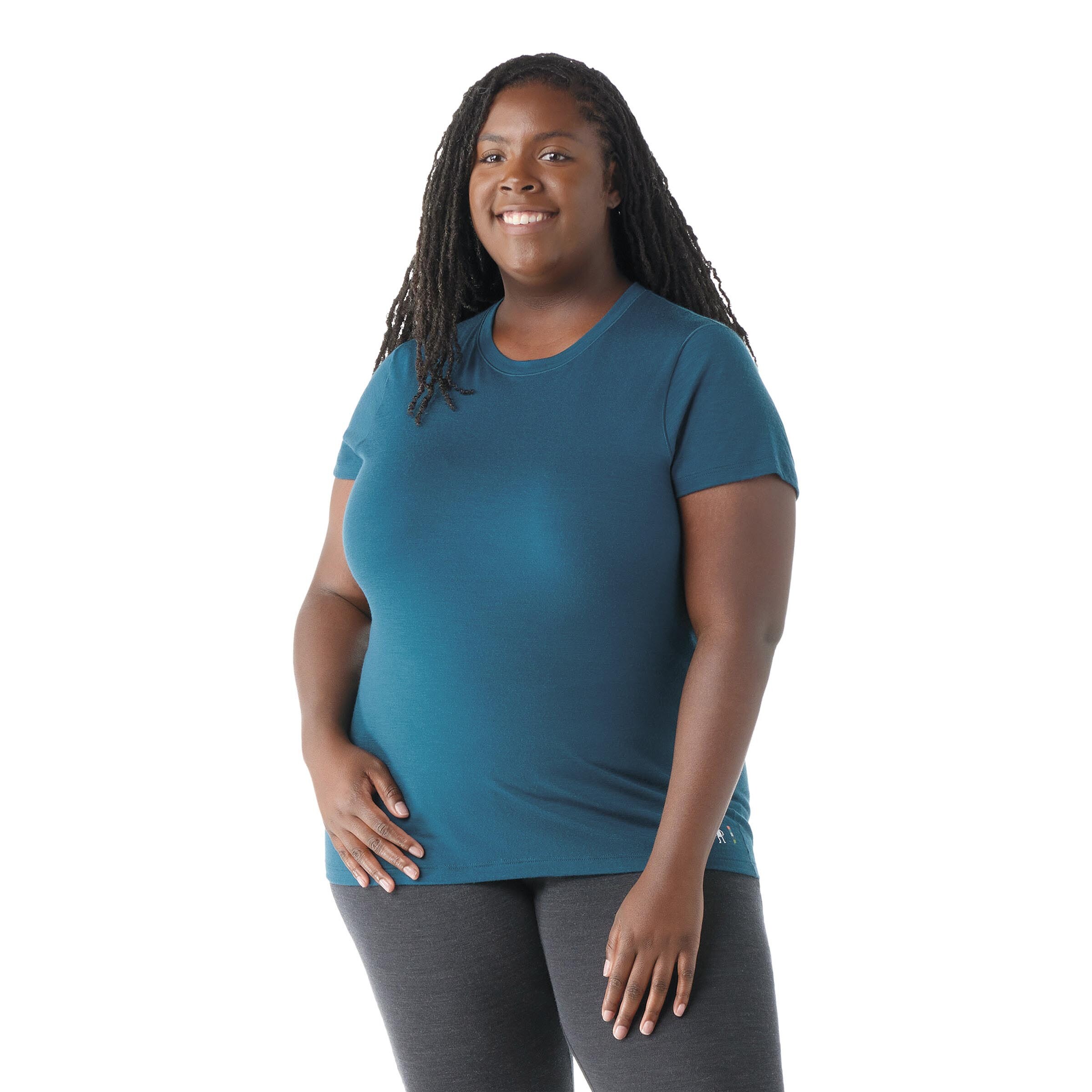 Women's Merino Short Sleeve Tee (Plus Size) col. Blue