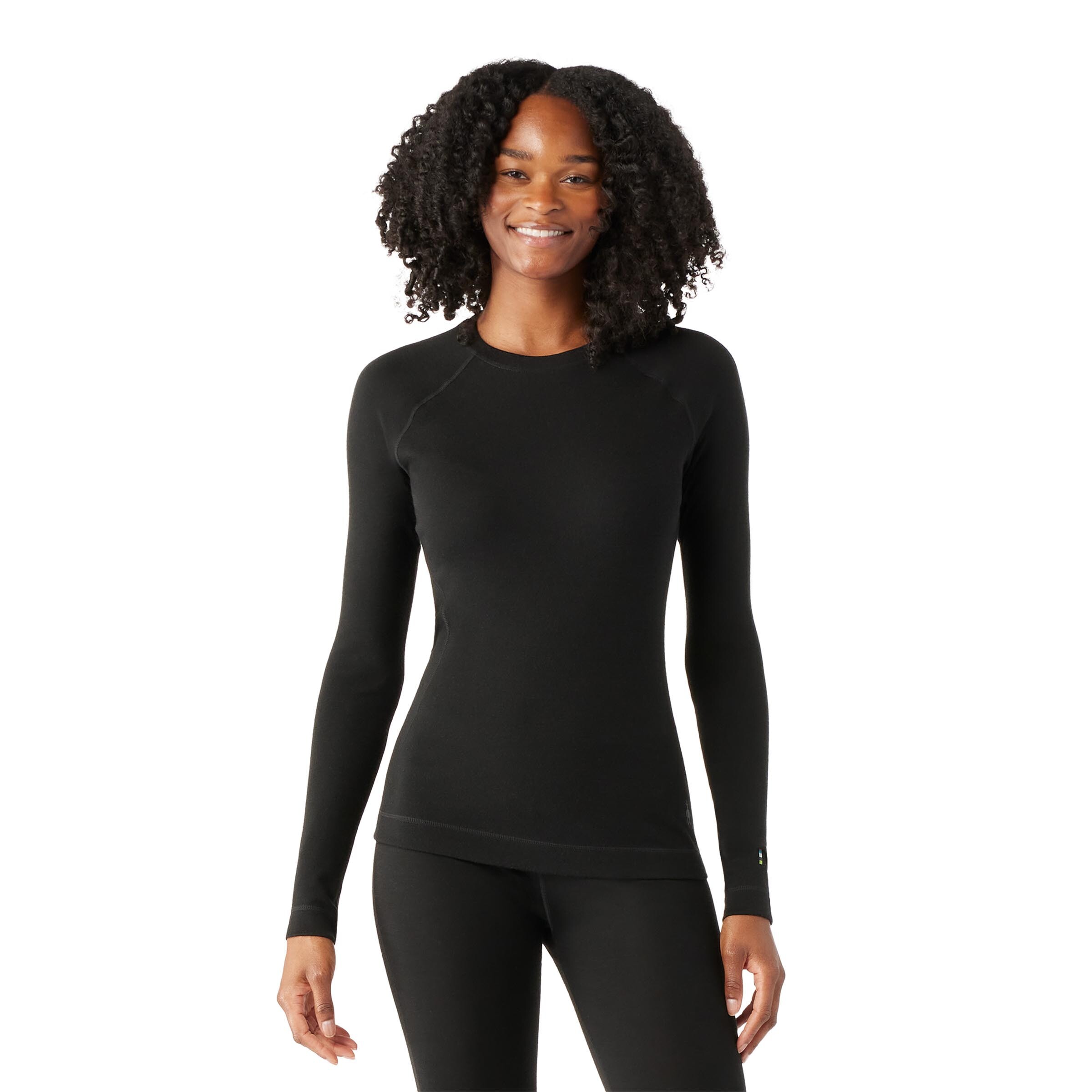 Smartwool Women's Thermal Merino Wool Base Layer — Rib Crew (Regular Fit),  Charcoal Heather, X-Small at  Women's Clothing store