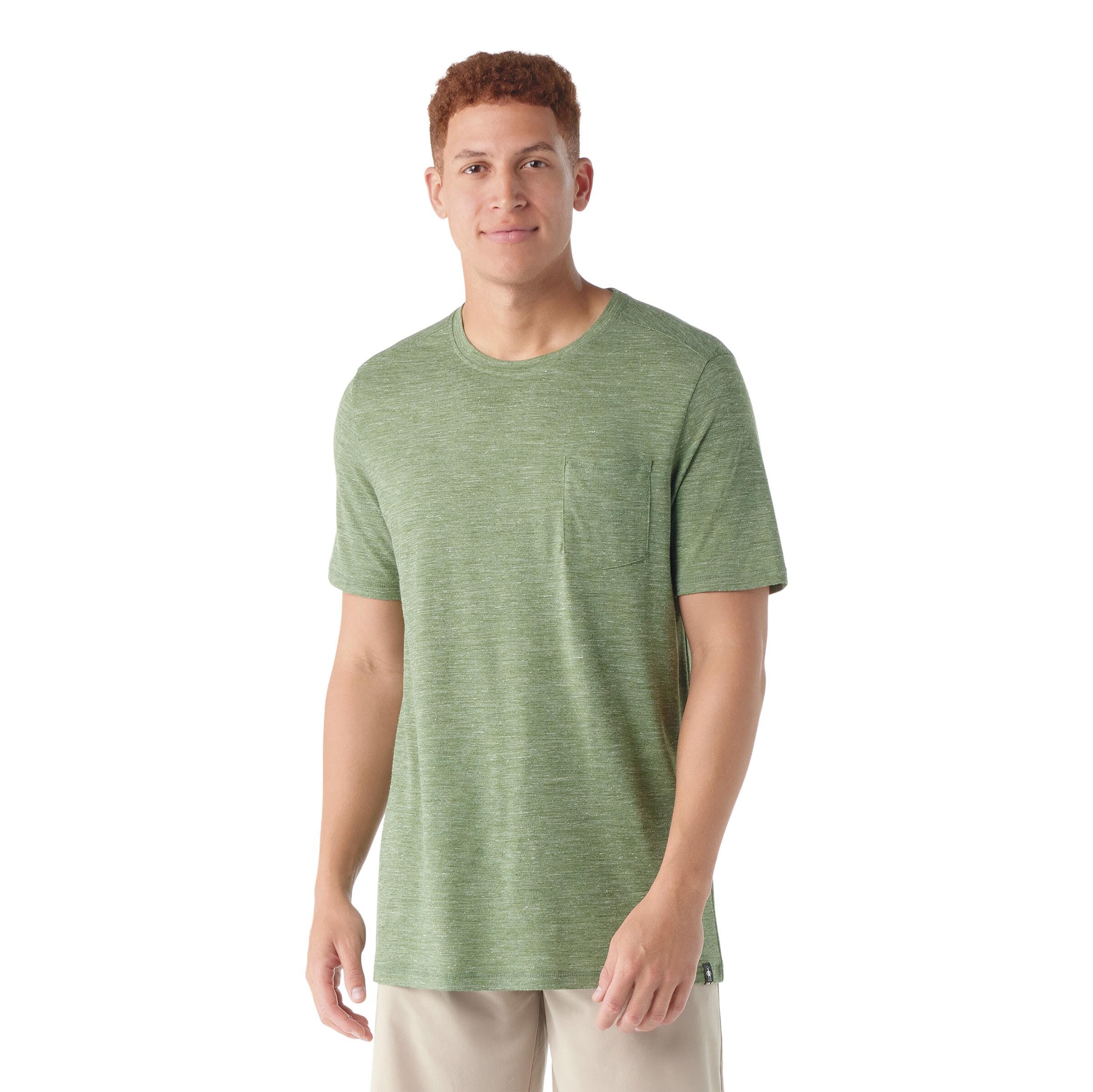 Men's Merino Hemp Blend Short Sleeve Pocket Tee col. Green