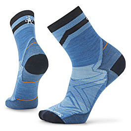 Run Zero Cushion Mid Crew Pattern Socks col. Blue | Smartwool