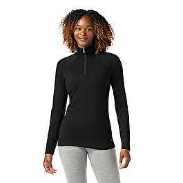 Women's Classic All-Season Merino Base Layer 1/4 Zip col. Black