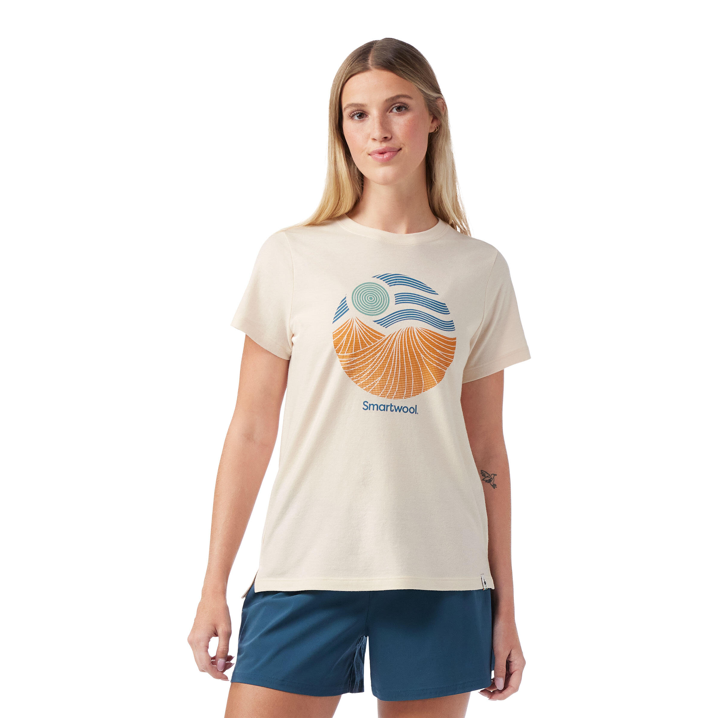 (取寄) スマートウール レディース パーフェクト V-ネック ショート スリーブ ティー Smartwool women Perfect V-Neck Short Sleeve Tee Winter Sky Heather smartwool_SW002381M061_01.jpg