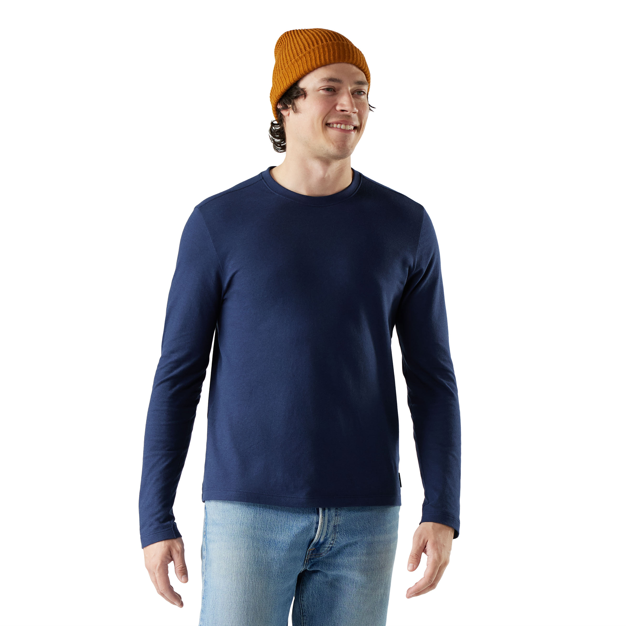 Men's Perfect Crew Long Sleeve Tee col. Black | Smartwool®