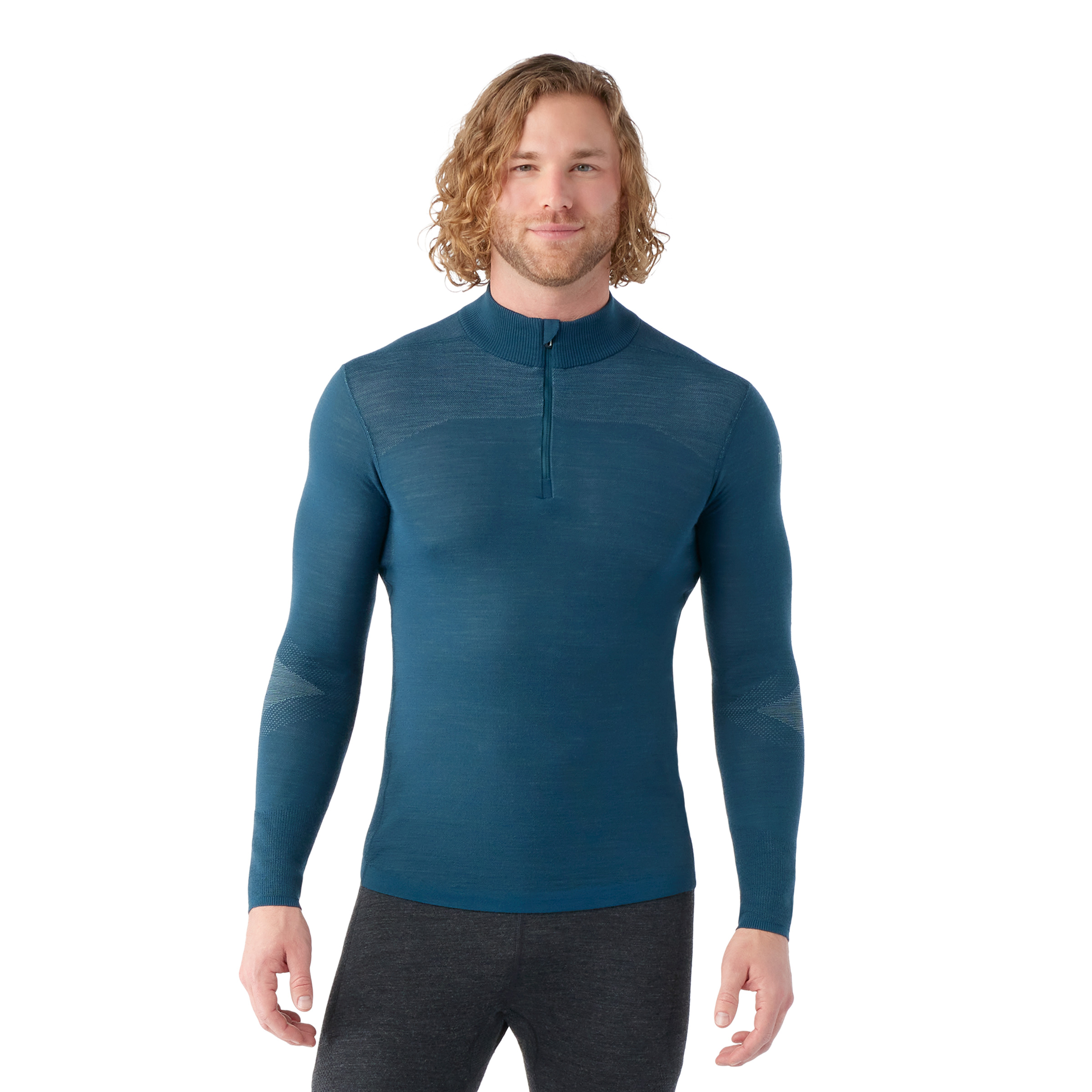 NEW Medium Mens Smartwool Intraknit Thermal Merino 1/4 selling Zip Base Layer Black Top