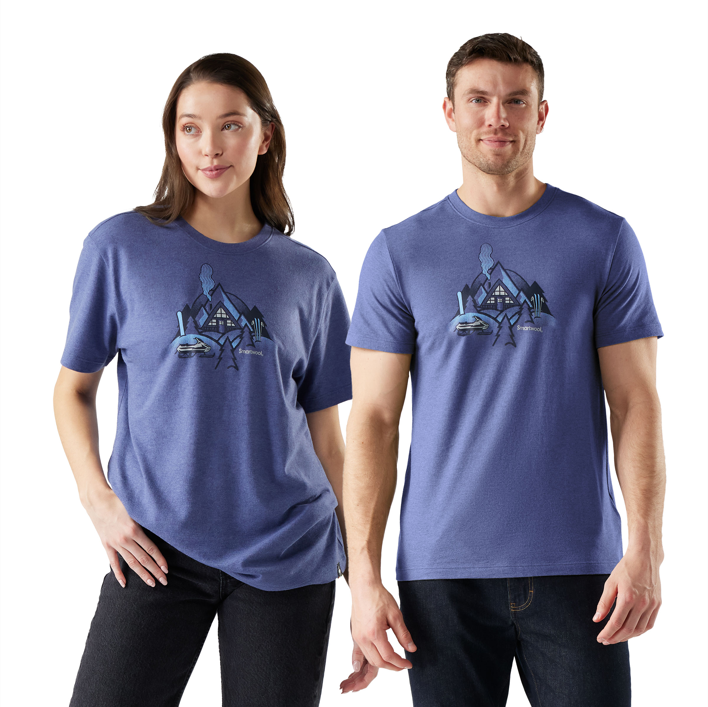 Mountain Horizon Short Sleeve Graphic Tee col. Blue | Smartwool®