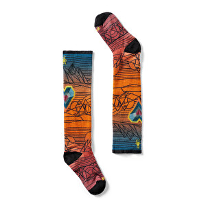 Junior Ski Zero Cushion Geo Peaks Print OTC Socks | SMARTWOOL